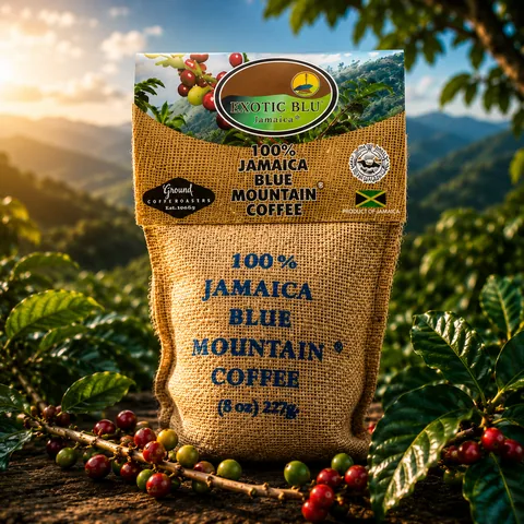 ExoticBlu whole bean Jamaica Blue Mountain coffee